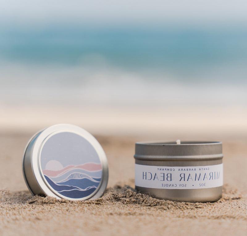 Miramar Beach Soy Candle - 3 oz travel size - Santa Barbara candle on the beach