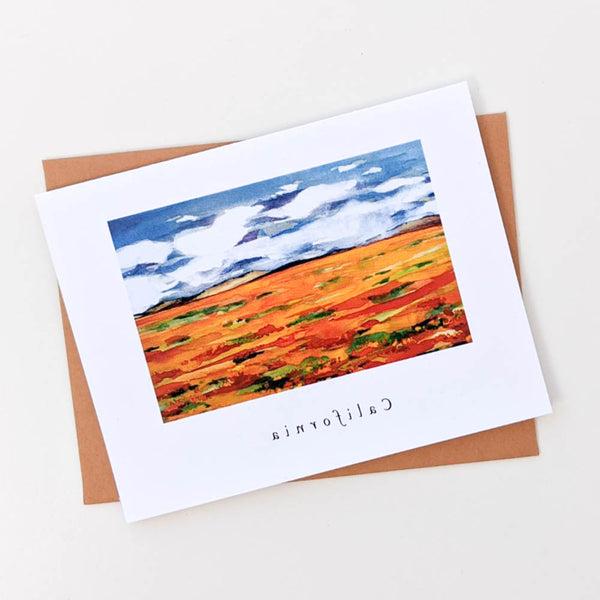 California Poppy Field Note Card